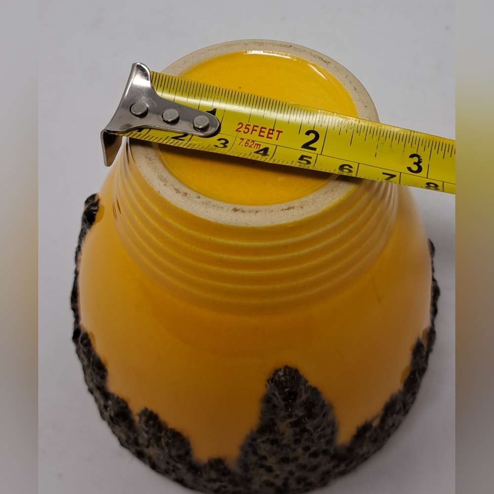West Germany Fat Lava Flower Pot Vase MCM Mid Century Yellow Pottery Ceramics - Picture 12 of 13